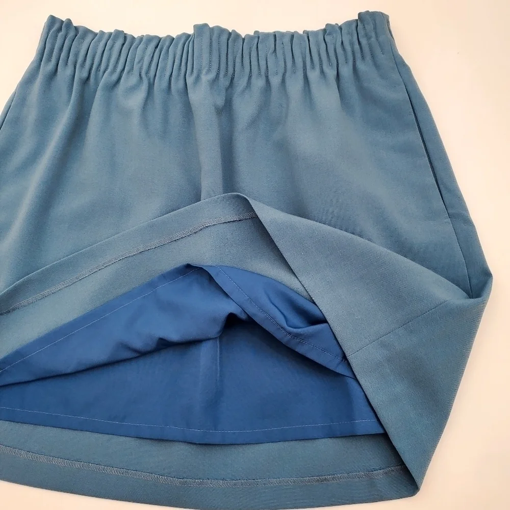 J.Crew Mercantile Solid Blue Pull on Casual Mini Skirt w/ Pockets